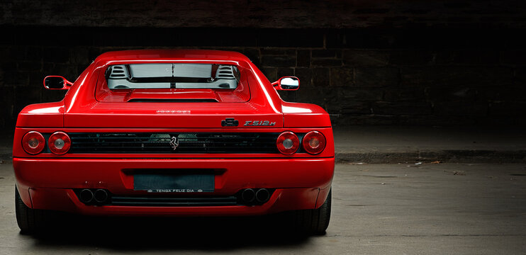 Arranged Street shot of an historic Ferrari 512M testarossa Car.