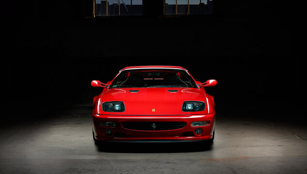 Arranged Street shot of an historic Ferrari 512M testarossa Car.