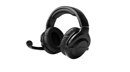 Black over-ear gaming headset with adjustable microphone boom arm © Liselotte