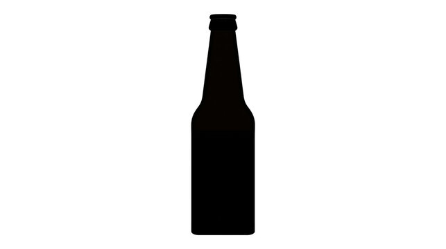 Black silhouette of a glass beer bottle with a crown cap