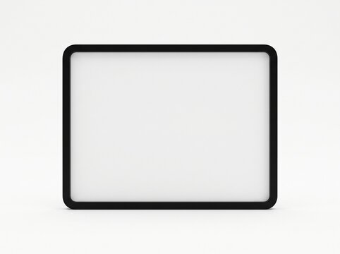 Modern digital tablet device with a blank white screen isolated on a clean white background for your mockup design needs