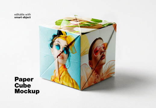Paper Cube Mockup