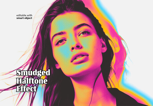 Smudged Halftone Photo Effect