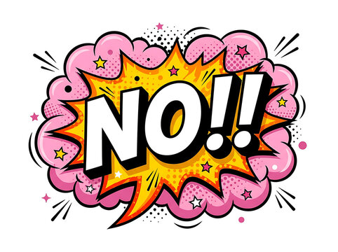 Comic Book Speech Bubble with NO Text Expression Vector Illustration Isolated on White Background