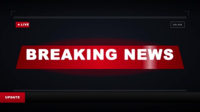 Breaking news live broadcast screen lower third banner graphic animation