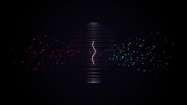 Neon light trails motion dark background