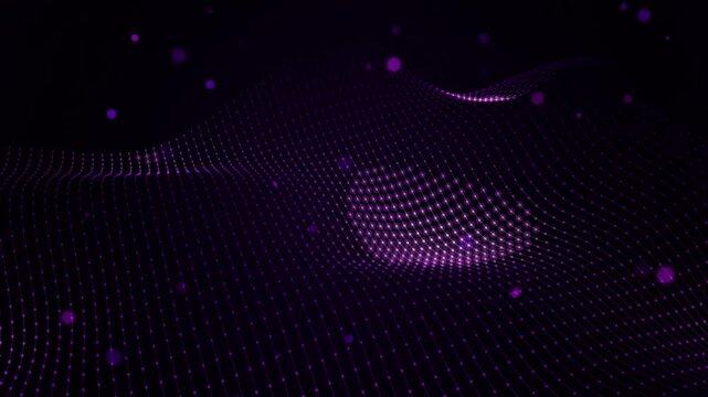 Neon light tunnel effect with glowing particles