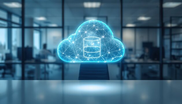 &ldquo;Cloud Computing with Database Icon&rdquo;