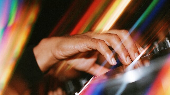 Hand Playing DJ Controller Music
