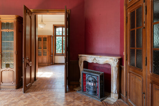 fireplace in mansion