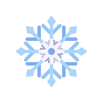 Paper snowflake icon with cutout symmetry, flat illustration