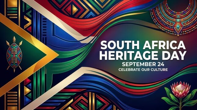 South Africa Heritage Day colorful celebration poster