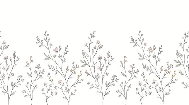Minimalist hand drawn sketch of a forest landscape with stylized trees isolated on a white background