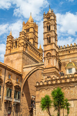 Obraz premium View of Palermo Cathedral, Sicily, Italy, Europe, World Heritage Site