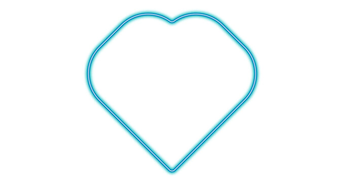 Valentine's day heart shape and trail neon lights isolated toothpaste icon