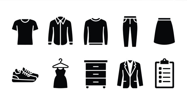 Clothes and Fashion Vector Icons