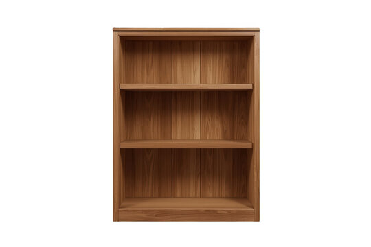 Compact empty wooden bookcase