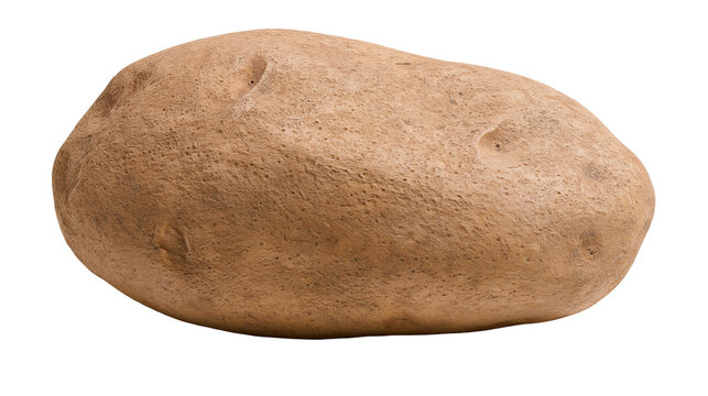 Raw whole brown russet potato with textured skin
