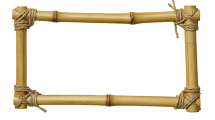 Rectangular bamboo frame tied with rustic jute rope © Asmud