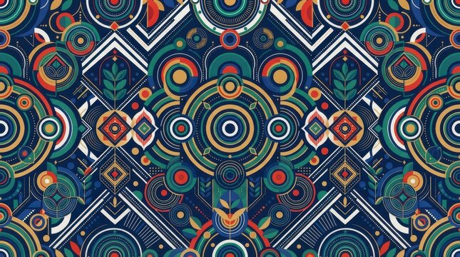 Colorful abstract geometric mandala design with vibrant patterns