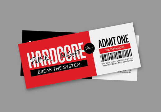 Red Anti Design Music Event Ticket