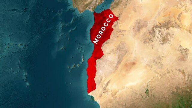 Morocco Map Animation &ndash; Animated Country Map with Location Highlight