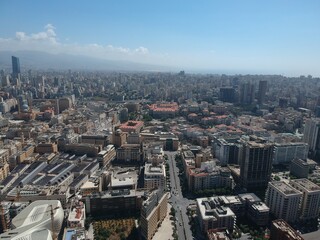 Fototapeta premium Aerial View of Beirut, Lebanon Cityscape from Above
