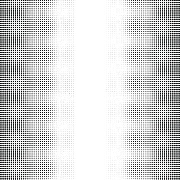 Halftone dots gradient pattern background in black and white with square dot grid matrix texture for retro comic design graphic element