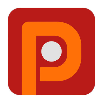 Red and Orange P Icon Background