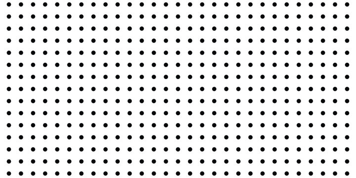 Seamless Black Notebook Paper Texture with White Mesh Polka Dot Pattern Vector Background