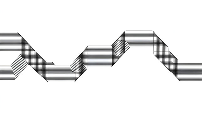 Abstract geometric pattern with parallel black lines on white background