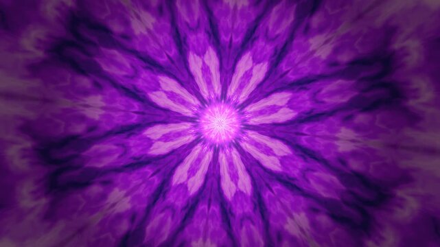 Kaleidoscope, 8-fold violet flowing kaleidoscope mandala slowly turning, Seamless 4K loop background