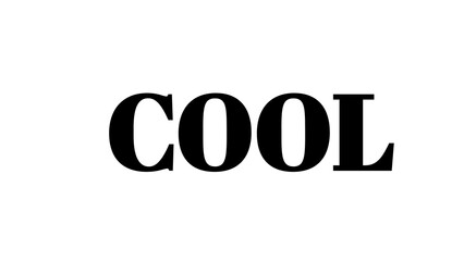 Bold black text word Cool isolated on a clean white background for modern graphic design. © MdMajid