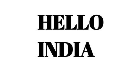 Hello India text graphic on white background for travel and cultural promotion design. © MdMajid