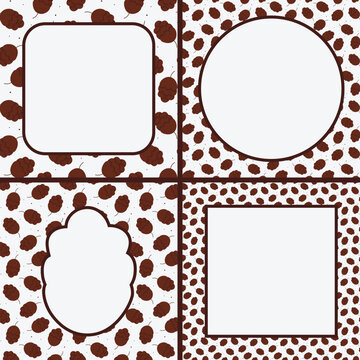 Pine cone pattern frame set for forest festival invitations and eco packaging