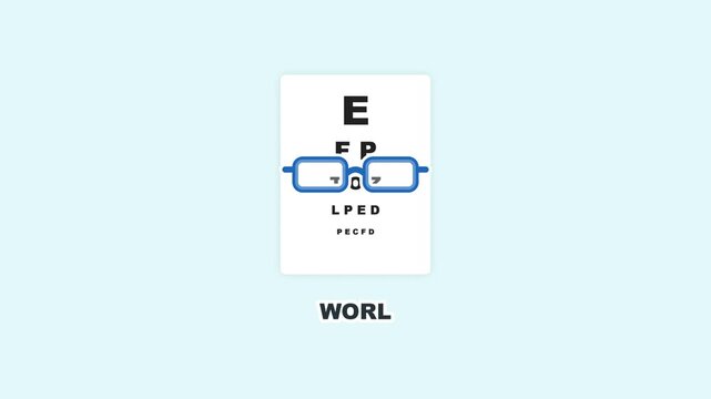 Eye Chart with Glasses Icon Representing Clear Vision and Health