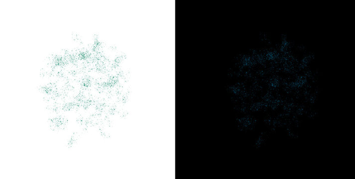 Abstract dust particle effect composed of tiny blue specks created for motion graphics or digital design film overlays.
