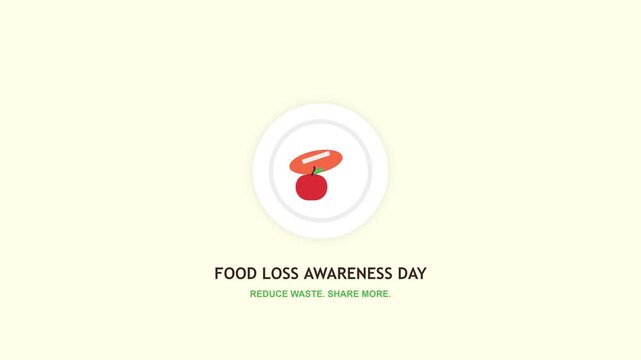 Food Loss Awareness Day Animation Showing Fish Bone and Vegetable