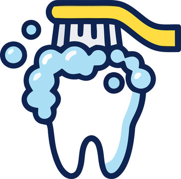 Tooth brushing foam suds bubbles graphic element png isolated icon