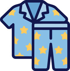 Blue pajamas set starry nightwear graphic element png isolated icon © admds