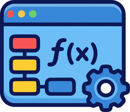 Math function equation browser window graphic element png isolated icon