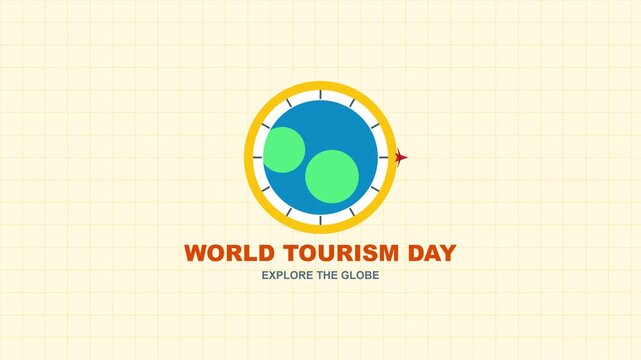 Compass and Globe Illustration for World Tourism Day Concept
