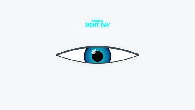 Eye Animation for World Sight Day Concept with Blinking Iris