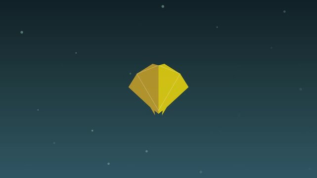 Eagle Geometric Logo Animation on Dark Blue Digital Background