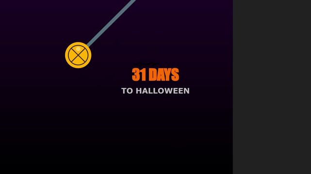 Countdown Pendulum Swinging over a Dark Purple Background