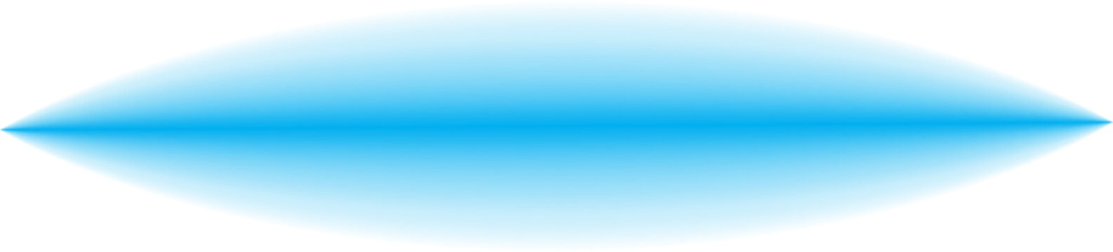Blue  Horizontal Glow Light Streak Isolated on Transparent Background