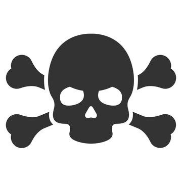 Skull with crossed bones pirate symbol icon