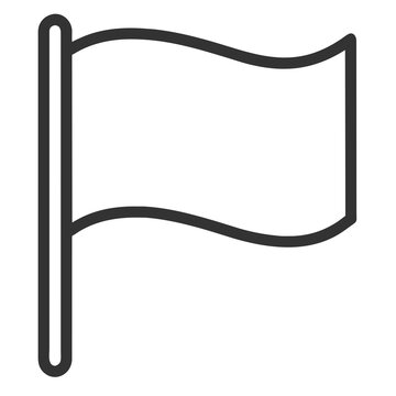 Black flag icon on pole waving in the wind vector illustration
