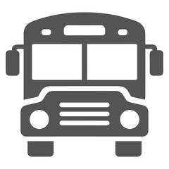 School bus icon in a simple flat design style © Sufia