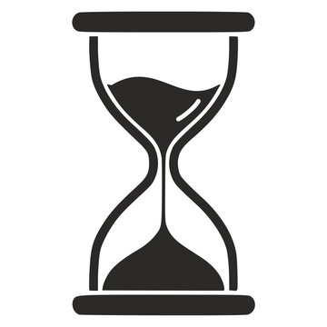 Black hourglass sand timer icon isolated
